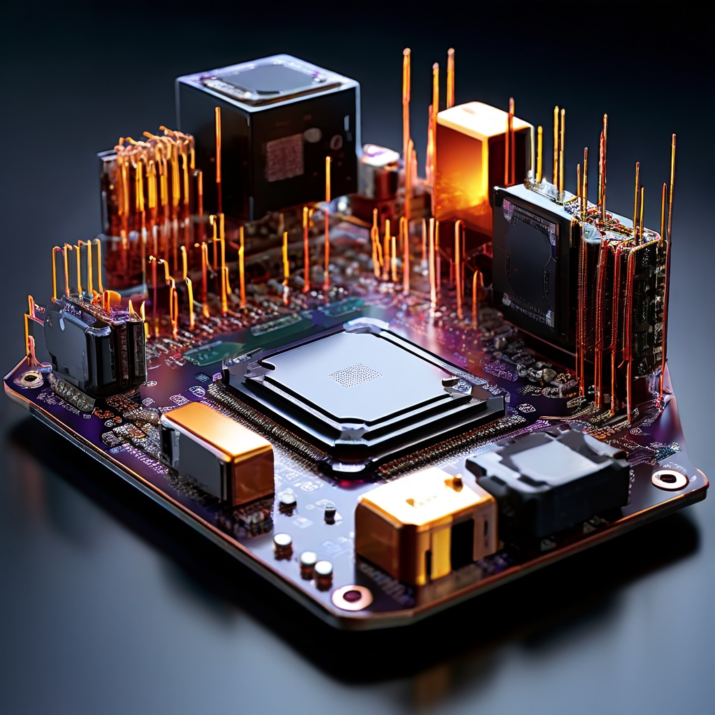 Active components: functions such as semiconductor processors, digital and analog chips